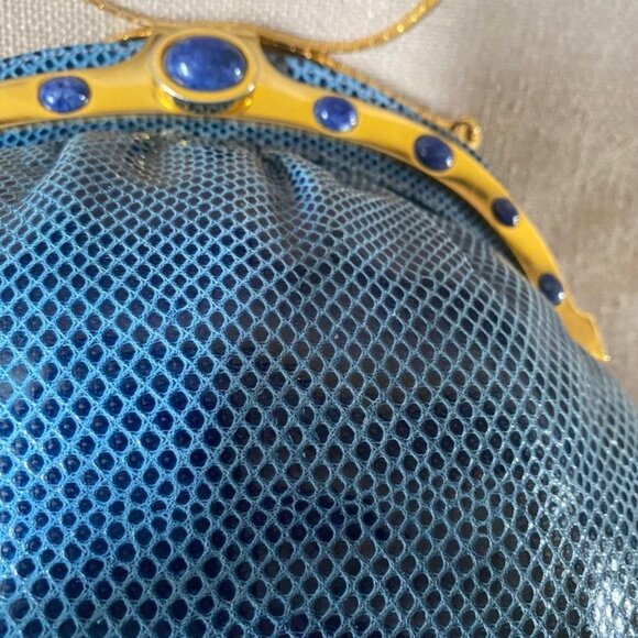 Vintage Finesse La Model Python Snakeskin Jeweled Convertible Clutch Purse RARE - Picture 6 of 14